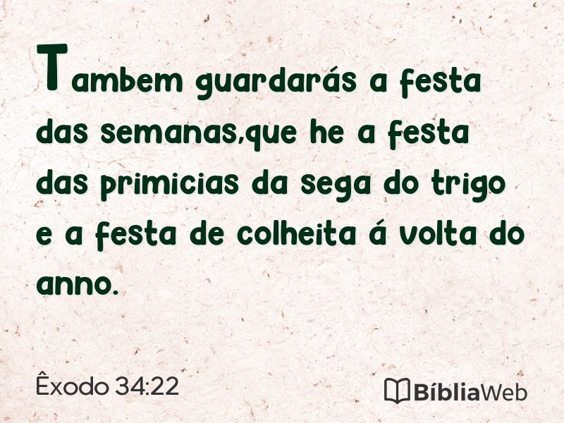 Êxodo 34:22 em imagem para compartilhar