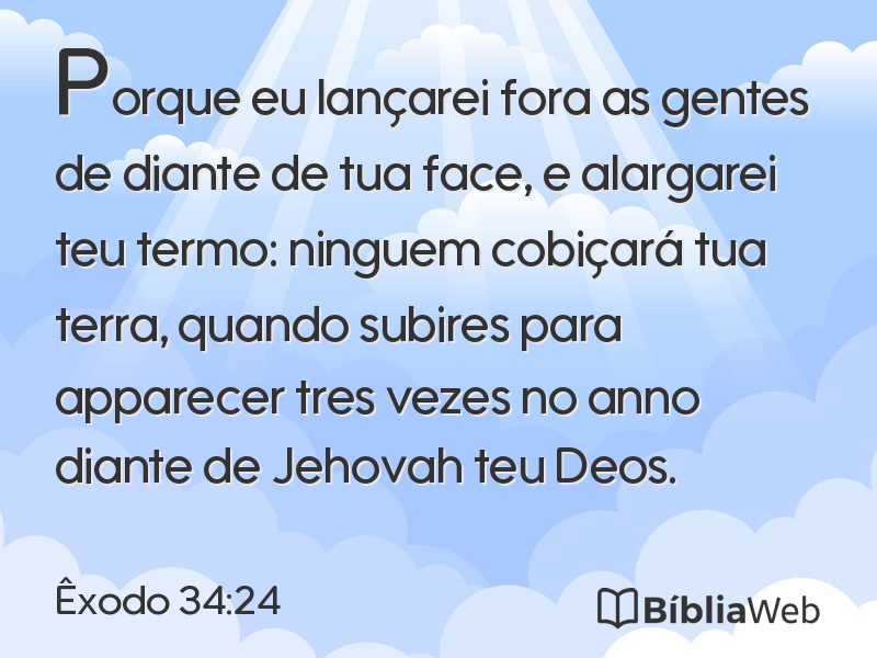 Êxodo 34:24 em imagem para compartilhar
