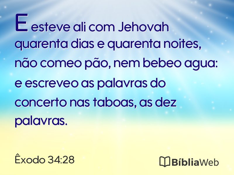 Êxodo 34:28 em imagem para compartilhar