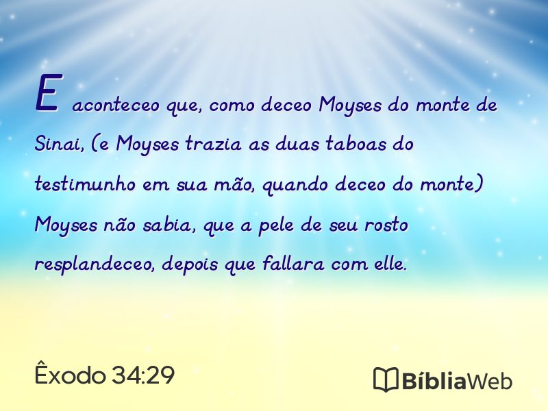 Êxodo 34:29 em imagem para compartilhar