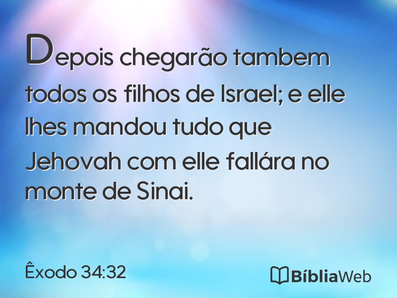 Êxodo 34:32 em imagem para compartilhar