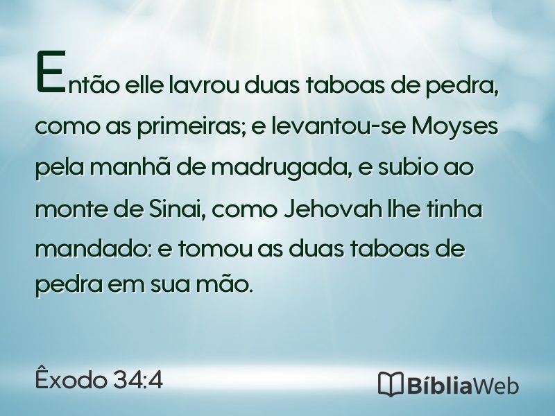 Êxodo 34:4 em imagem para compartilhar