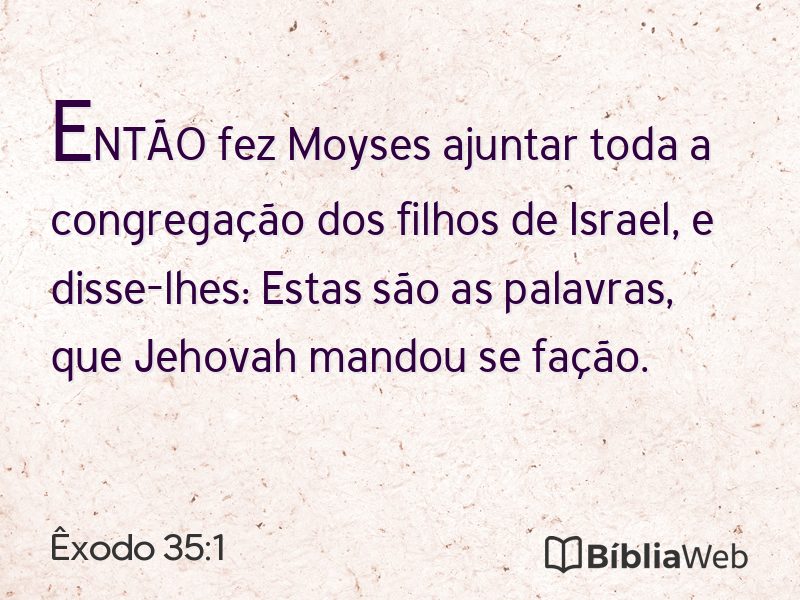 Êxodo 35:1 em imagem para compartilhar