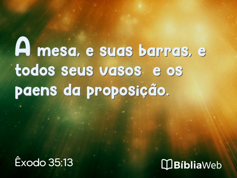 Êxodo 35:13 em imagem para compartilhar