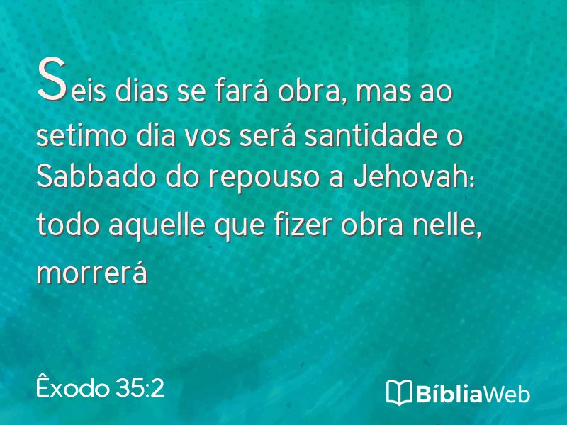 Êxodo 35:2 em imagem para compartilhar