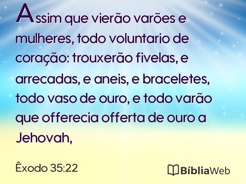 Êxodo 35:22 em imagem para compartilhar