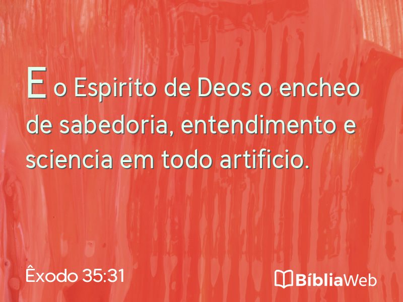 Êxodo 35:31 em imagem para compartilhar