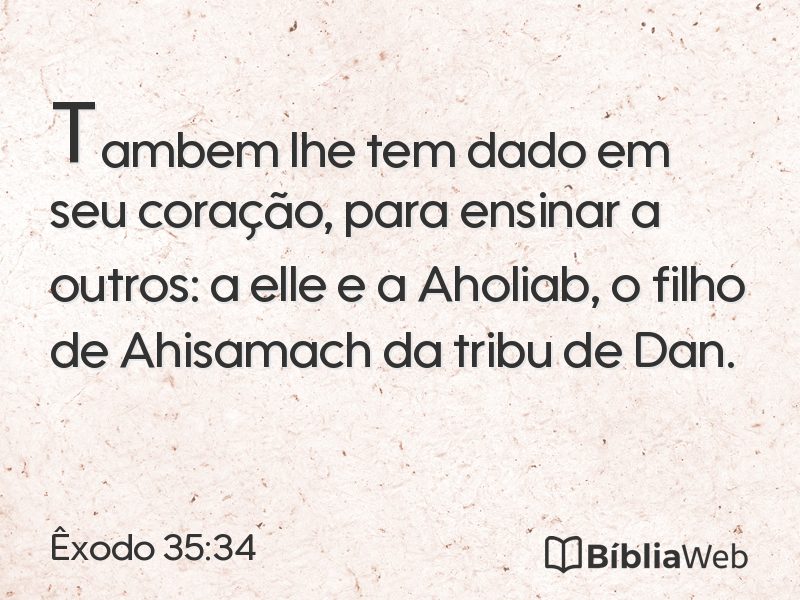 Êxodo 35:34 em imagem para compartilhar