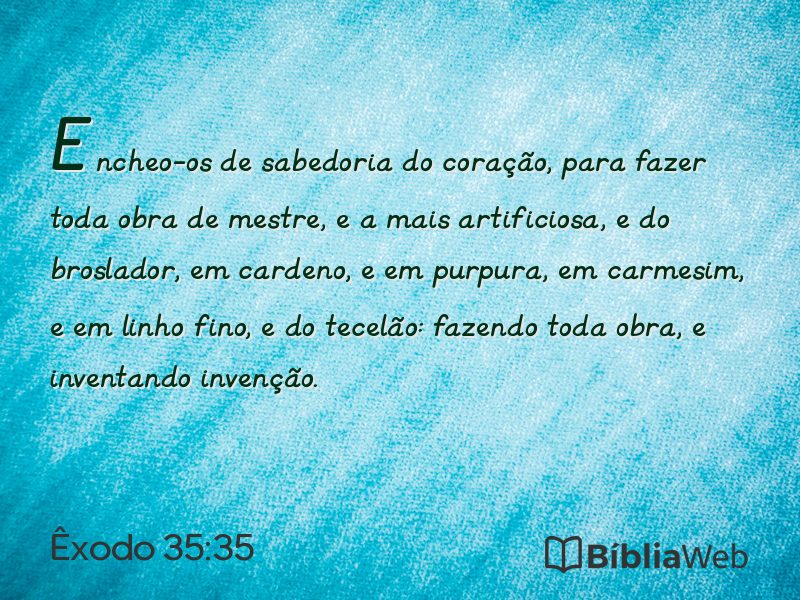 Êxodo 35:35 em imagem para compartilhar