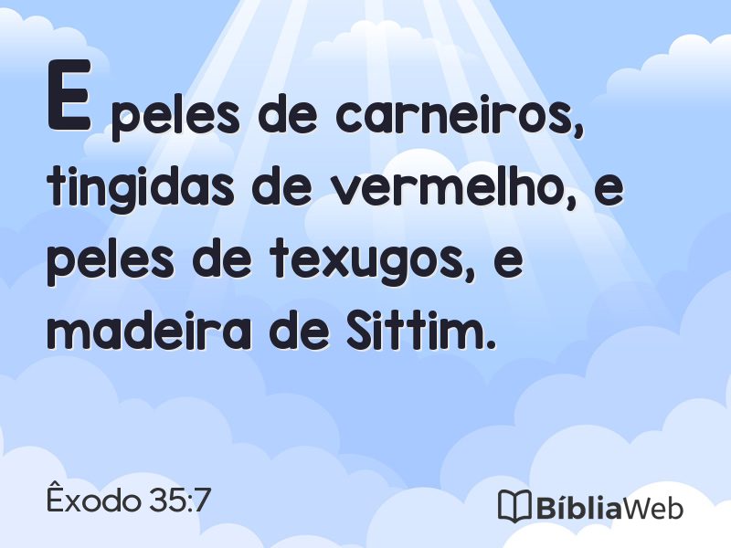Êxodo 35:7 em imagem para compartilhar