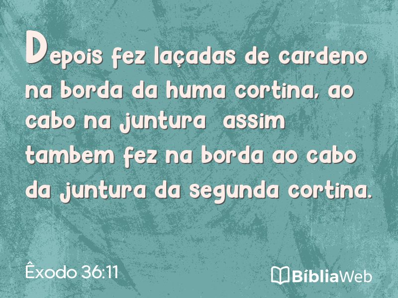 Êxodo 36:11 em imagem para compartilhar