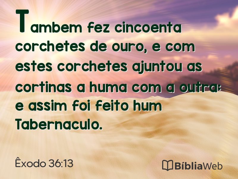 Êxodo 36:13 em imagem para compartilhar
