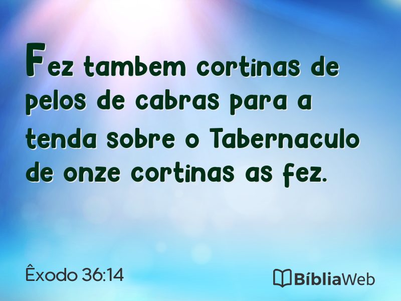 Êxodo 36:14 em imagem para compartilhar