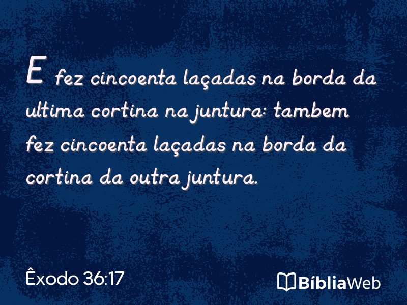 Êxodo 36:17 em imagem para compartilhar