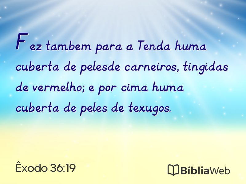 Êxodo 36:19 em imagem para compartilhar