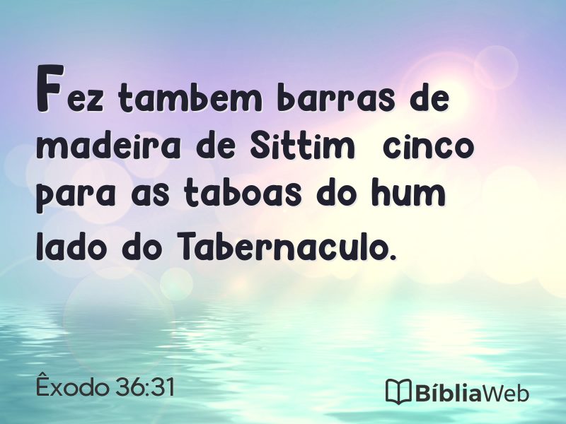 Êxodo 36:31 em imagem para compartilhar