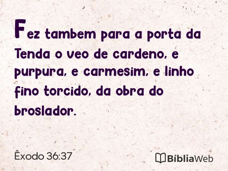 Êxodo 36:37 em imagem para compartilhar