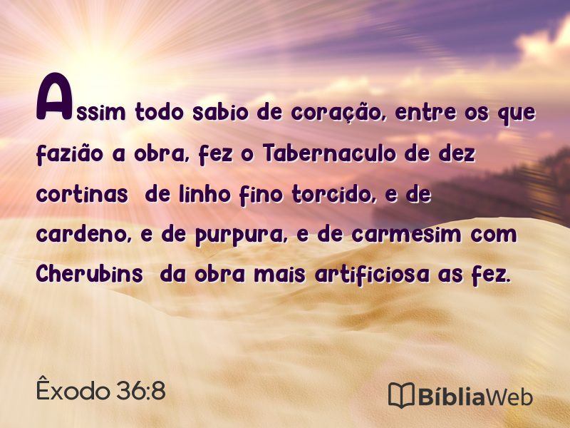 Êxodo 36:8 em imagem para compartilhar