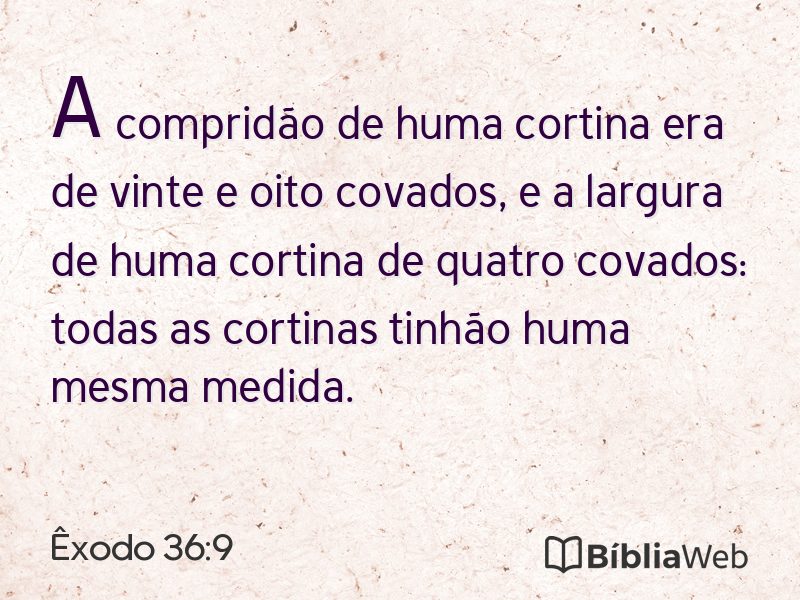 Êxodo 36:9 em imagem para compartilhar