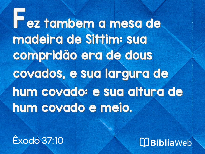 Êxodo 37:10 em imagem para compartilhar