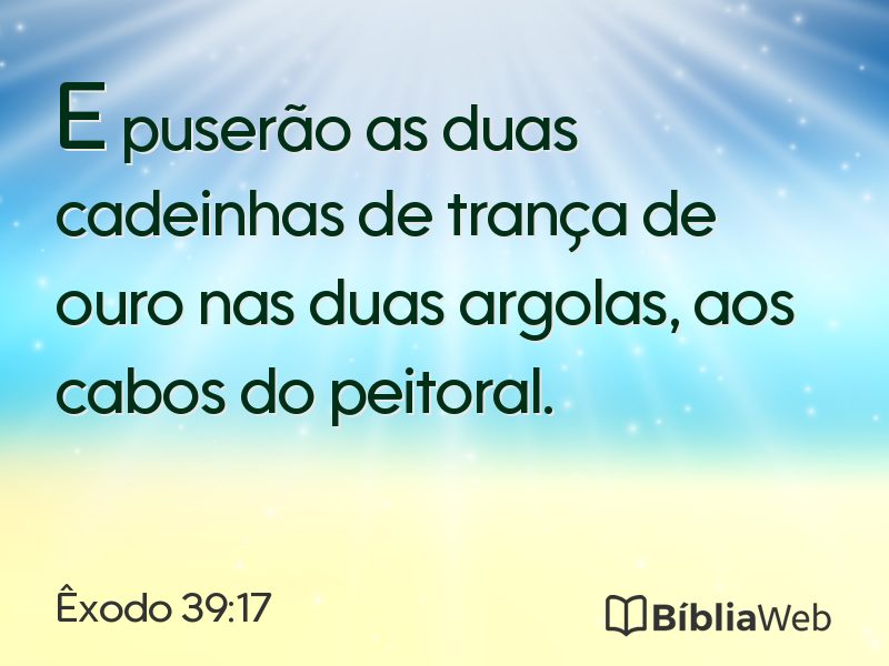 Êxodo 39:17 em imagem para compartilhar