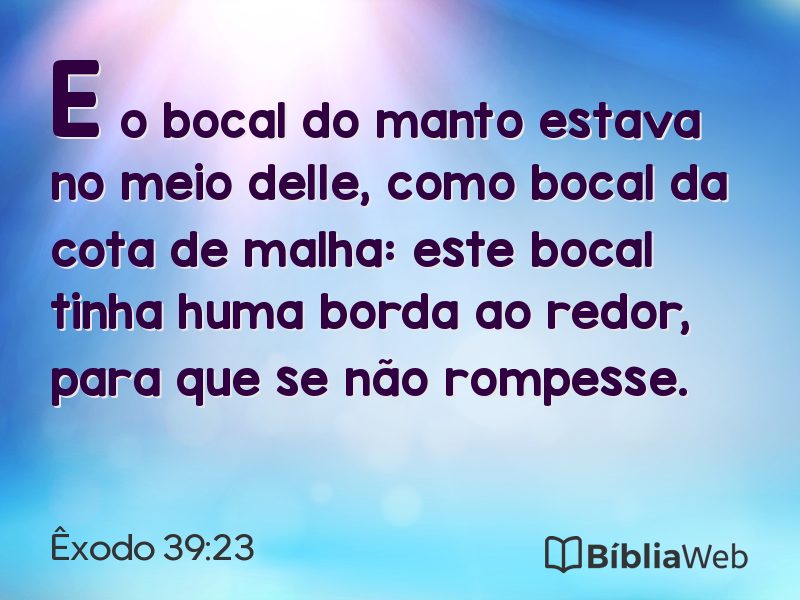 Êxodo 39:23 em imagem para compartilhar