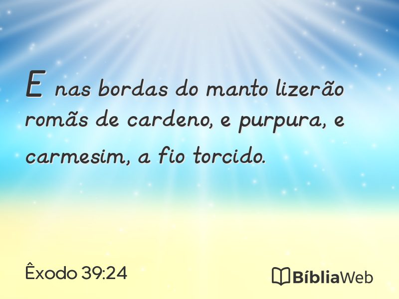Êxodo 39:24 em imagem para compartilhar