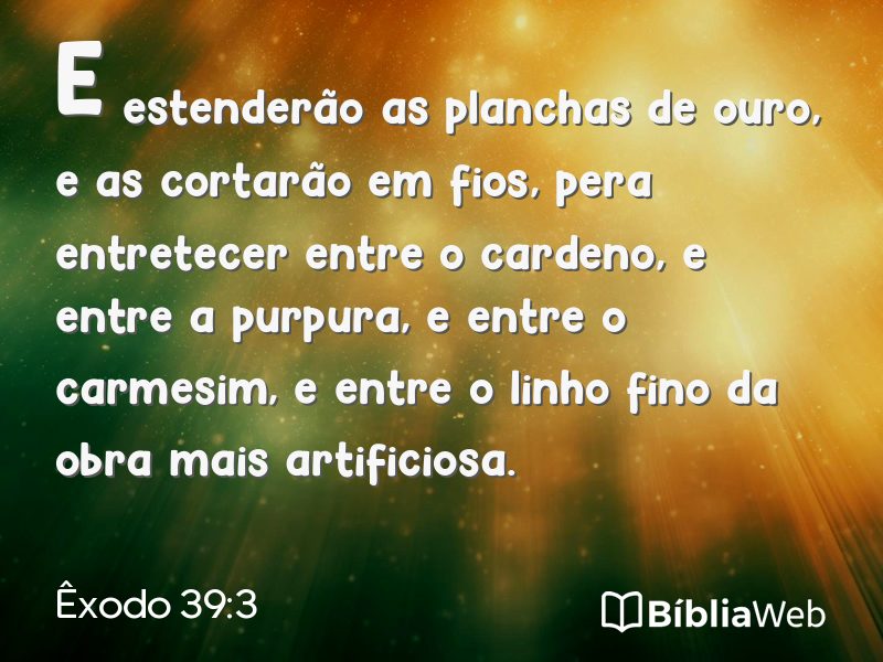 Êxodo 39:3 em imagem para compartilhar