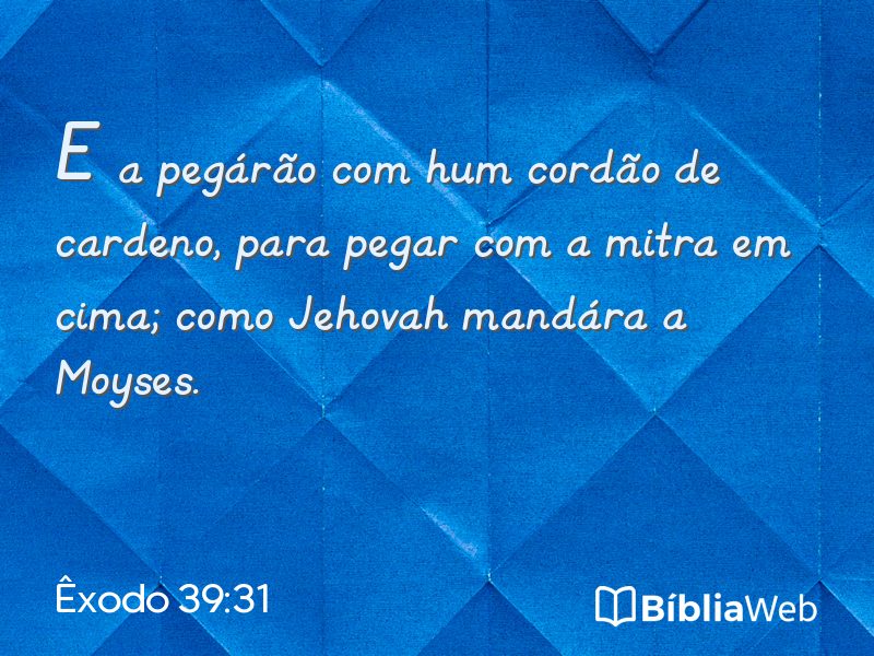 Êxodo 39:31 em imagem para compartilhar