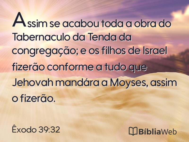 Êxodo 39:32 em imagem para compartilhar
