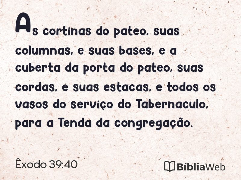 Êxodo 39:40 em imagem para compartilhar