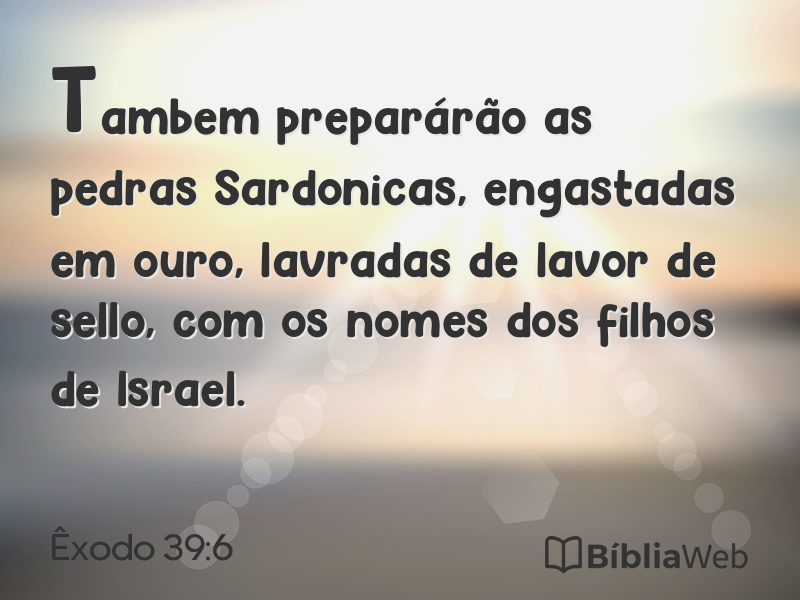 Êxodo 39:6 em imagem para compartilhar