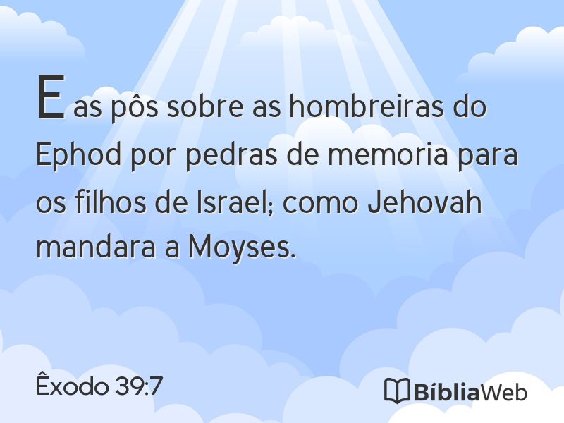 Êxodo 39:7 em imagem para compartilhar