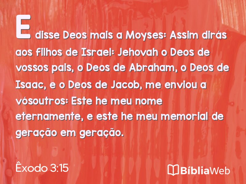 Êxodo 3:15 em imagem para compartilhar