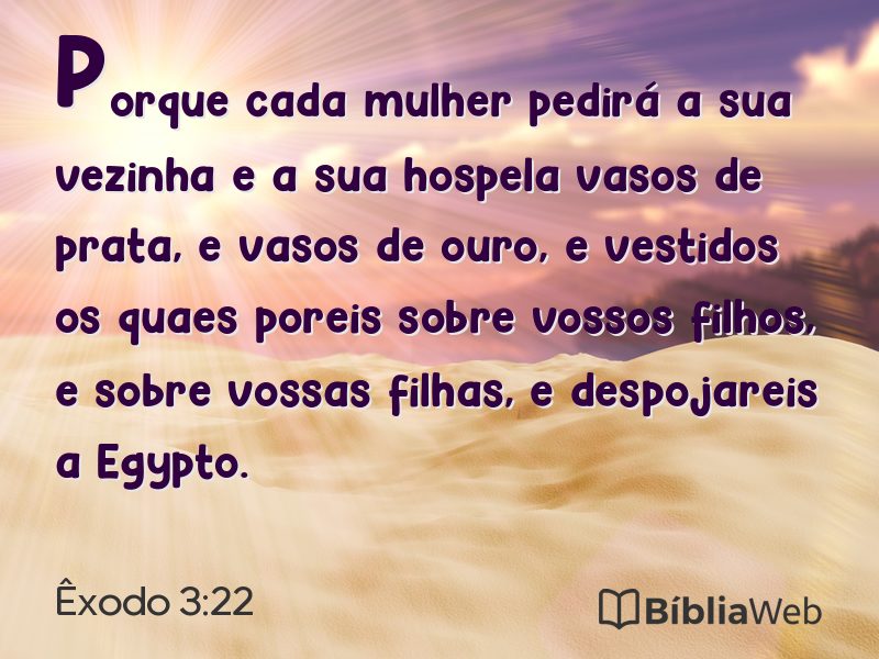 Êxodo 3:22 em imagem para compartilhar
