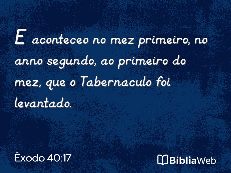 Êxodo 40:17 em imagem para compartilhar