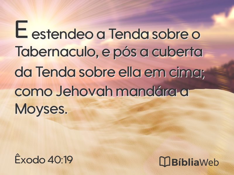 Êxodo 40:19 em imagem para compartilhar