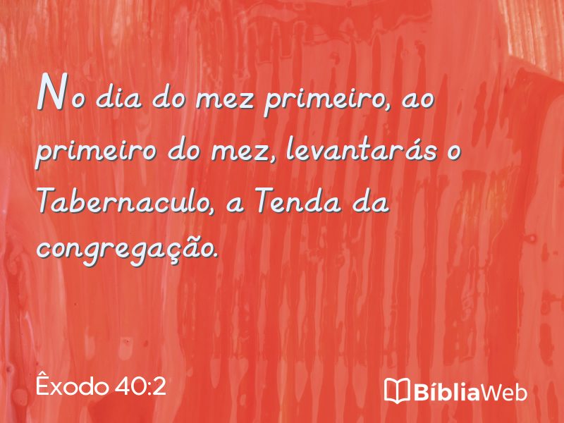 Êxodo 40:2 em imagem para compartilhar