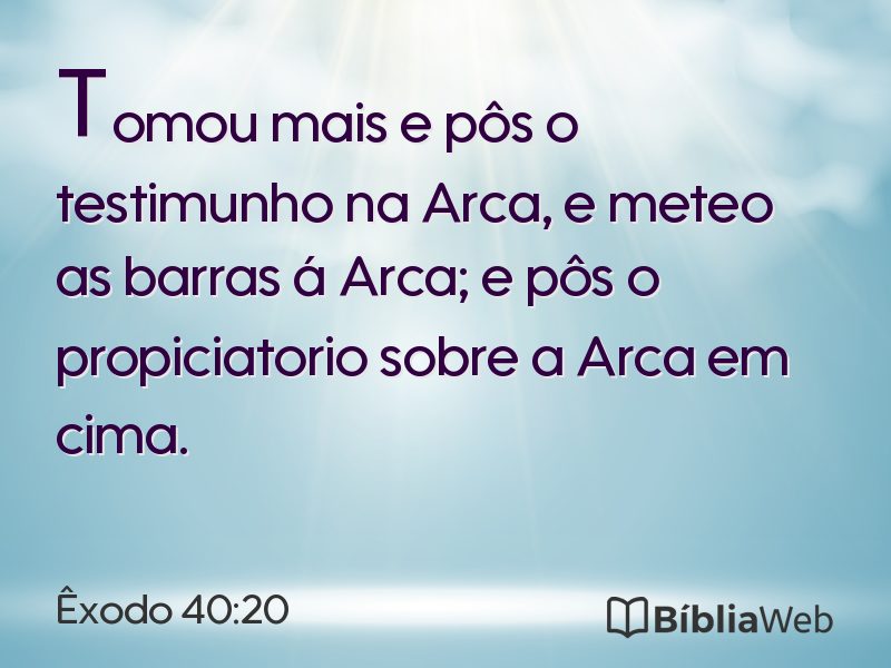 Êxodo 40:20 em imagem para compartilhar