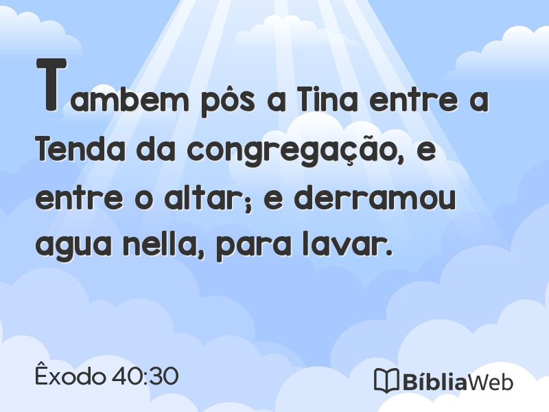 Êxodo 40:30 em imagem para compartilhar