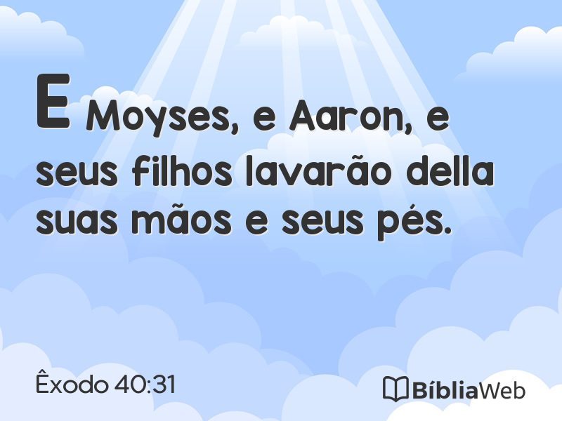 Êxodo 40:31 em imagem para compartilhar