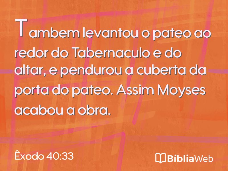 Êxodo 40:33 em imagem para compartilhar