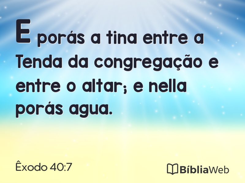 Êxodo 40:7 em imagem para compartilhar