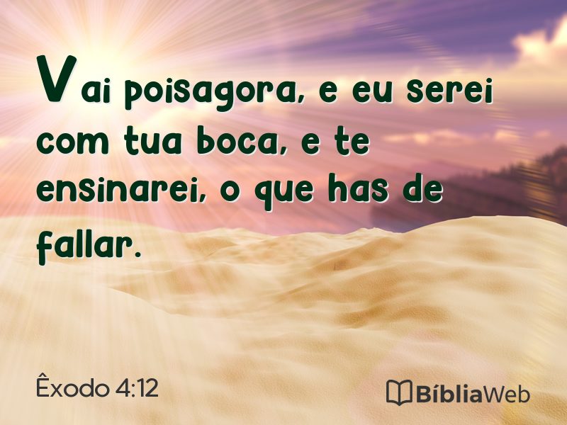 Êxodo 4:12 em imagem para compartilhar
