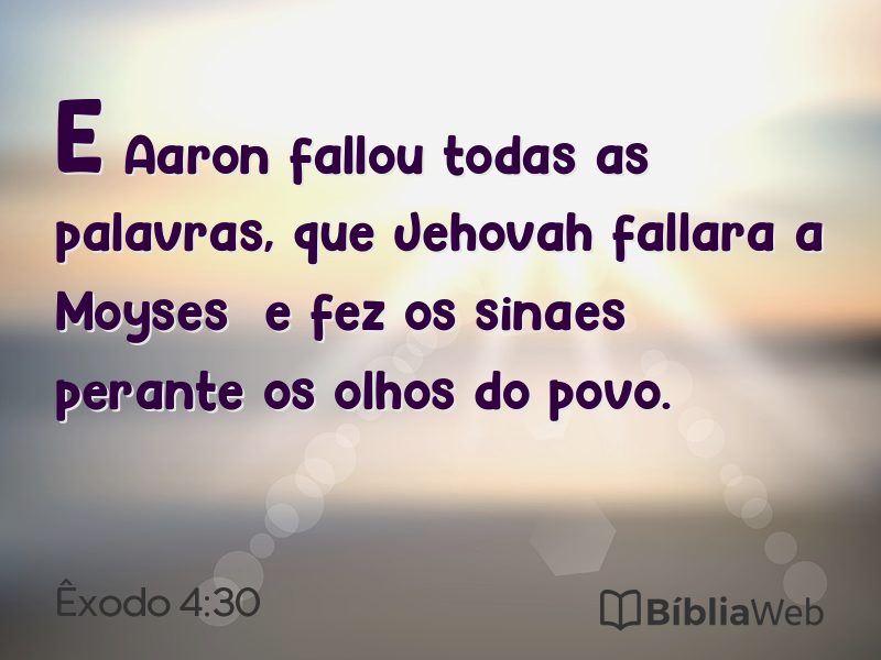 Êxodo 4:30 em imagem para compartilhar