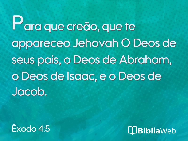 Êxodo 4:5 em imagem para compartilhar