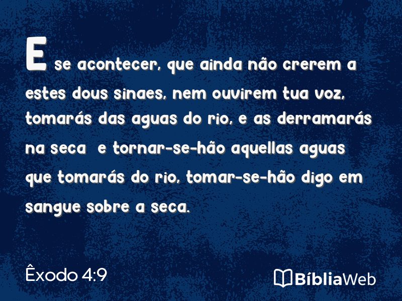 Êxodo 4:9 em imagem para compartilhar