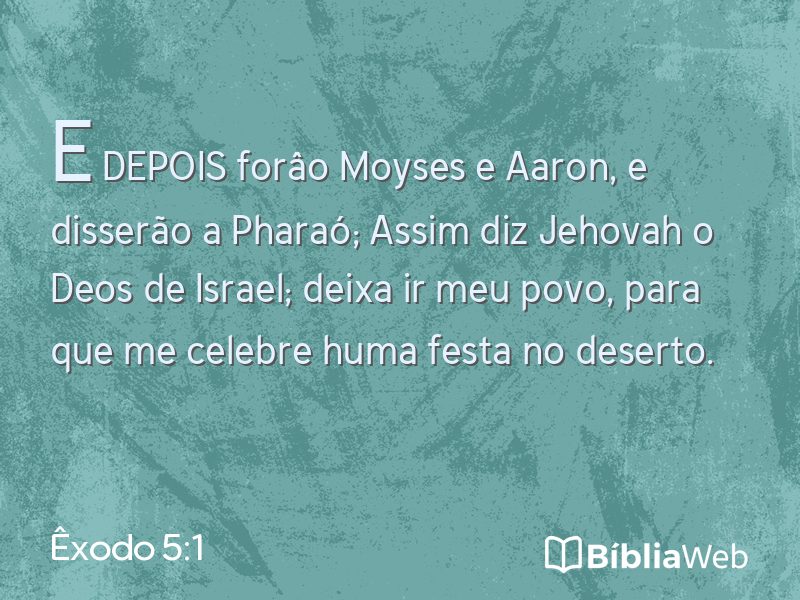 Êxodo 5:1 em imagem para compartilhar