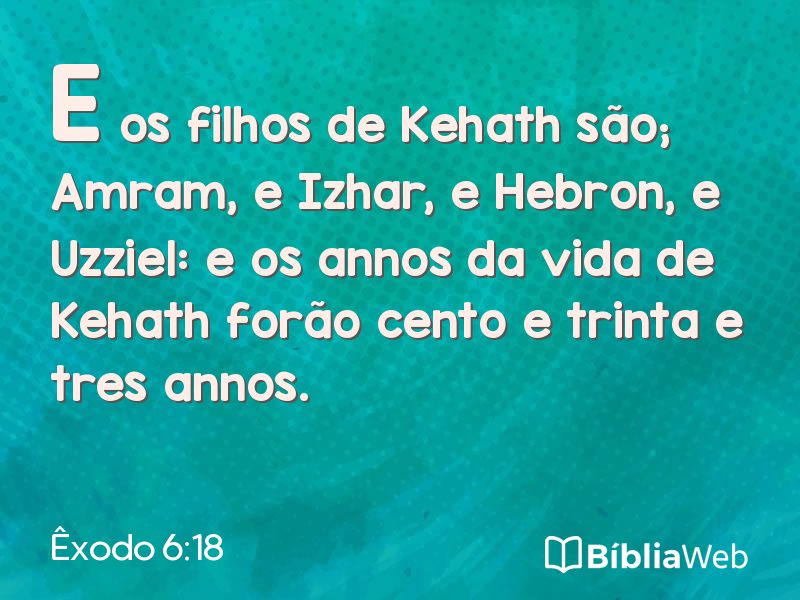 Êxodo 6:18 em imagem para compartilhar