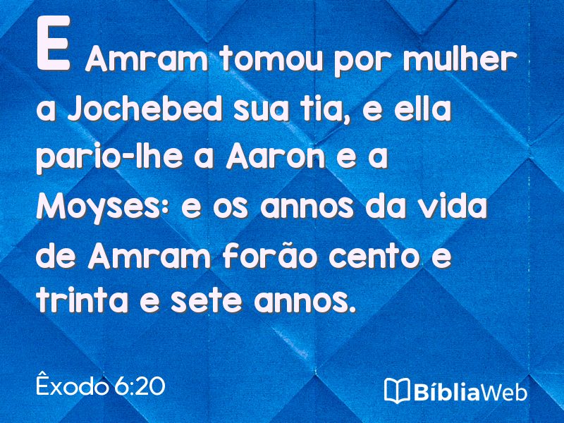Êxodo 6:20 em imagem para compartilhar